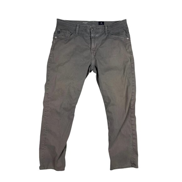 AG Adriano Goldschmied Everett Pants Mens 36x32 Slim Straight Herringbone Gray - Picture 1 of 5